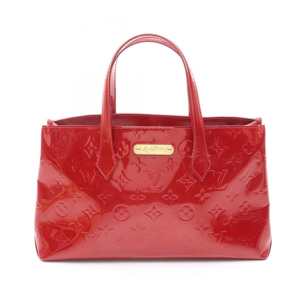 Louis Vuitton Wilshire Monogram Vernis Pomme dAmour Handbag Leather Red